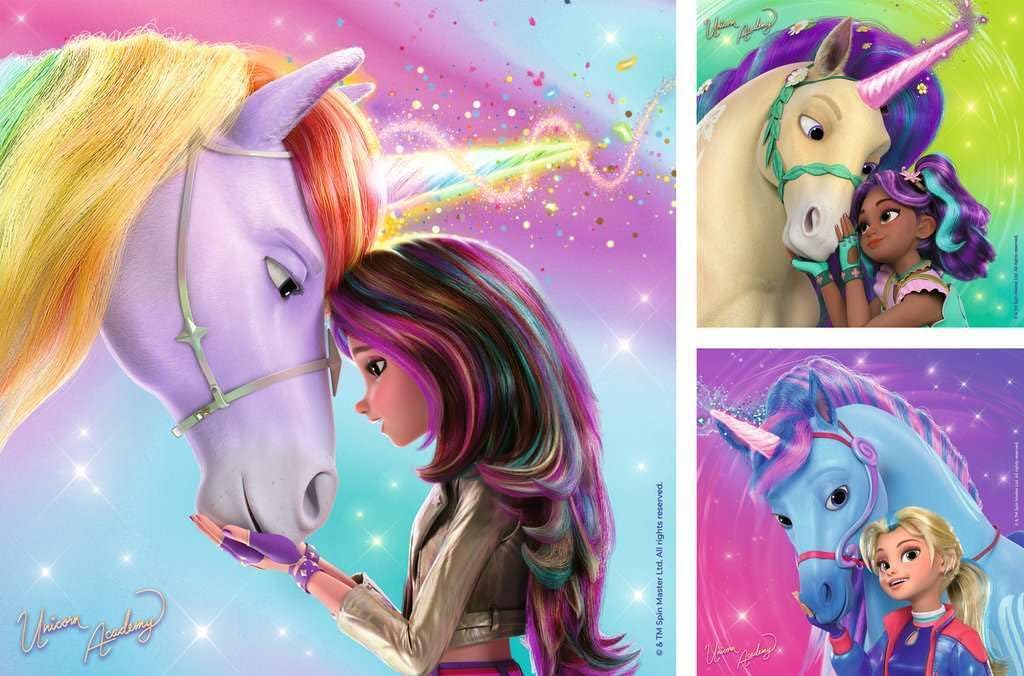 Ravensburger Unicorn Academy 3x 49 Piece Jigsaw Puzzles for Girls Age 5 Years Up