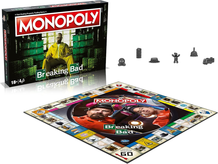 Winning Moves, Gioco da tavolo, MONOPOLY Breaking Bad, vendi e scambia per avere successo, è un ottimo regalo per gli 8 anni in su