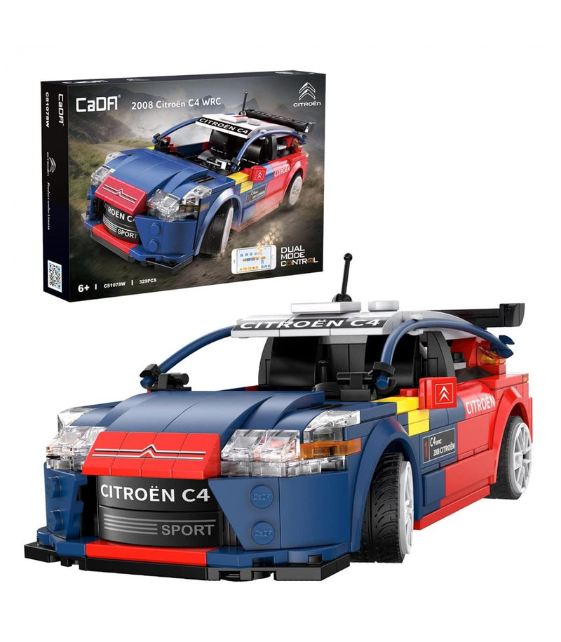 Cada Bricks - Citroen C4 WRC (Sebastian LOEB) - Building Set - with R/C and App Control - Official Citroen Product - 329 Pieces - + 6 Years - Scale 1:18 (DEQUBE 927DE51078)