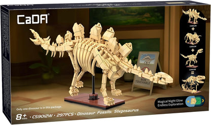 CaDA Stegosaurus Skeleton Display Dinosaur Fossils - 297 Pieces - Self-Build Brick Building Block Model C59012W