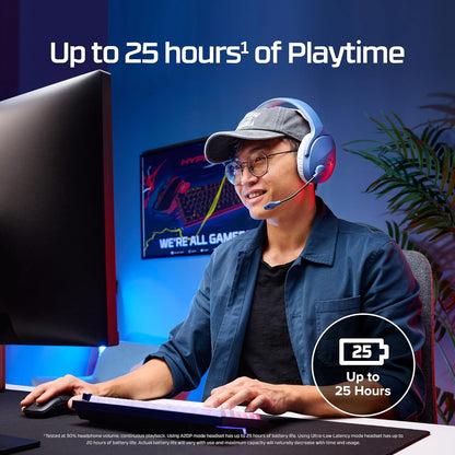 HyperX Cloud Jet - Cuffie da gioco Dual Wireless da 2,4 GHz e Bluetooth, PC, Mac, PS5, PS4, driver da 40 mm, durata della batteria 25 ore, microfono girevole a mute, design leggero, nero