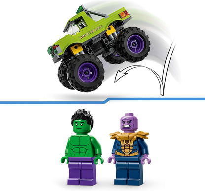 LEGO Marvel The Hulk Truck vs. Thanos - Super Hero Building Toy with a Monster Truck plus 2 Minifigures & Accessories incl. an Infinity Gauntlet - Collectible Set for 7+ Year Old Boys & Girls - 76312