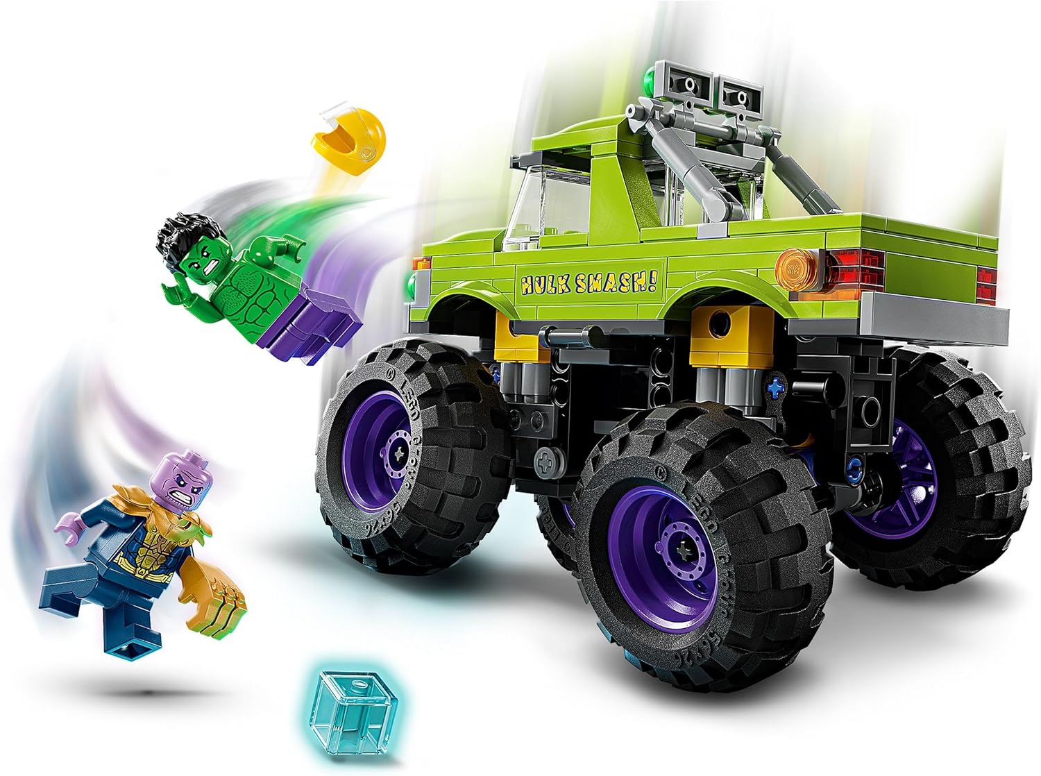 LEGO Marvel The Hulk Truck vs. Thanos - Super Hero Building Toy with a Monster Truck plus 2 Minifigures & Accessories incl. an Infinity Gauntlet - Collectible Set for 7+ Year Old Boys & Girls - 76312