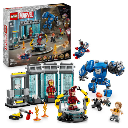 LEGO Marvel Iron Man’s Laboratory: Hall of Armour - Super Hero Building Toy with a Mech Figure, 5 Minifigures incl. Aldrich Killian & a Dum-E Robot - Avengers Gift for 8+ Year Old Boys & Girls 76315