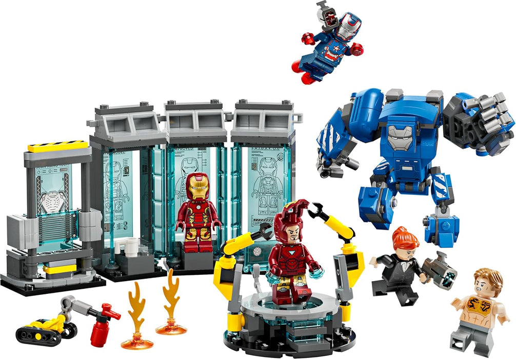 LEGO Marvel Iron Man’s Laboratory: Hall of Armour - Super Hero Building Toy with a Mech Figure, 5 Minifigures incl. Aldrich Killian & a Dum-E Robot - Avengers Gift for 8+ Year Old Boys & Girls 76315