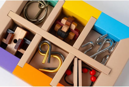 Recent Toys RT5144 Brain Puzzle Set of 6, Brown