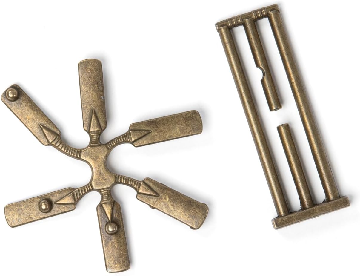 Recent Toys The Alchemist Puzzle - Brass - Metal Brain teaser disentanglement puzzle for adults and teenagers, gifts for teenagers