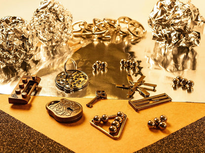 Recent Toys The Alchemist Puzzle - Brass - Metal Brain teaser disentanglement puzzle for adults and teenagers, gifts for teenagers