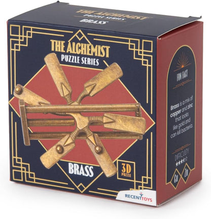 Recent Toys The Alchemist Puzzle - Brass - Metal Brain teaser disentanglement puzzle for adults and teenagers, gifts for teenagers