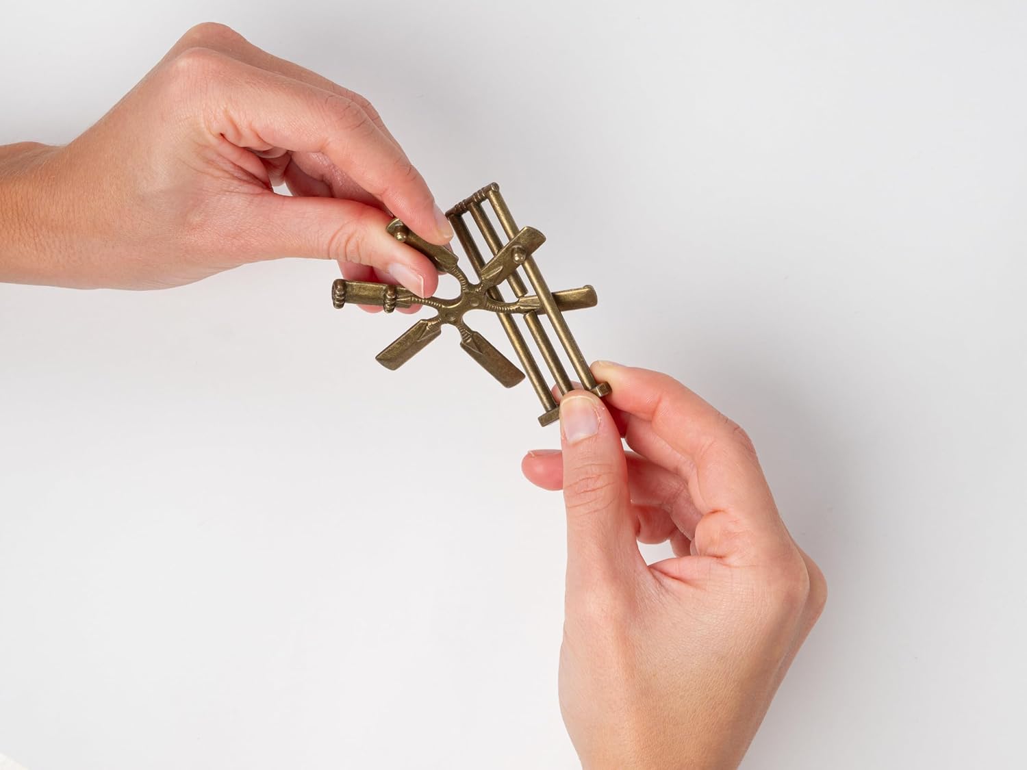 Recent Toys The Alchemist Puzzle - Brass - Metal Brain teaser disentanglement puzzle for adults and teenagers, gifts for teenagers