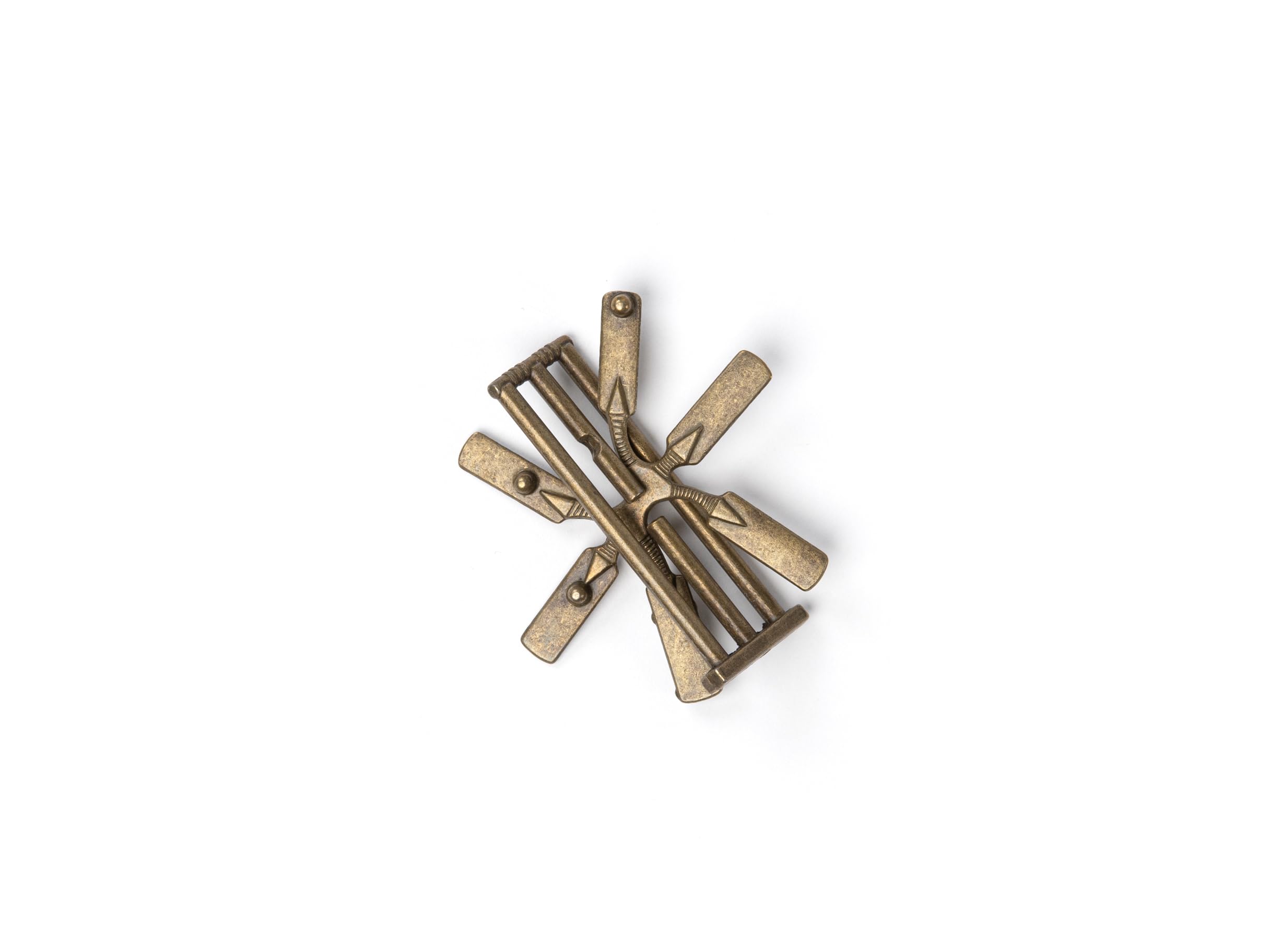 Recent Toys The Alchemist Puzzle - Brass - Metal Brain teaser disentanglement puzzle for adults and teenagers, gifts for teenagers
