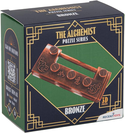 Recent Toys The Alchemist Puzzle - Bronze - Metal Brain teaser disentanglement puzzle for adults and teenagers, gifts for teenagers