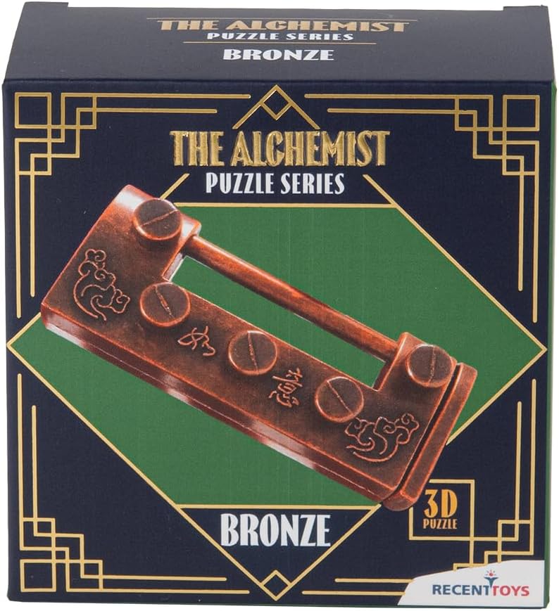 Recent Toys The Alchemist Puzzle - Bronze - Metal Brain teaser disentanglement puzzle for adults and teenagers, gifts for teenagers