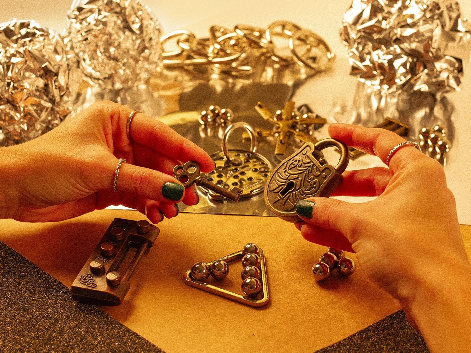 Recent Toys The Alchemist Puzzle - Nikkel - Metalen hersenkraker ontwarring puzzel voor volwassenen en tieners, cadeaus voor tieners