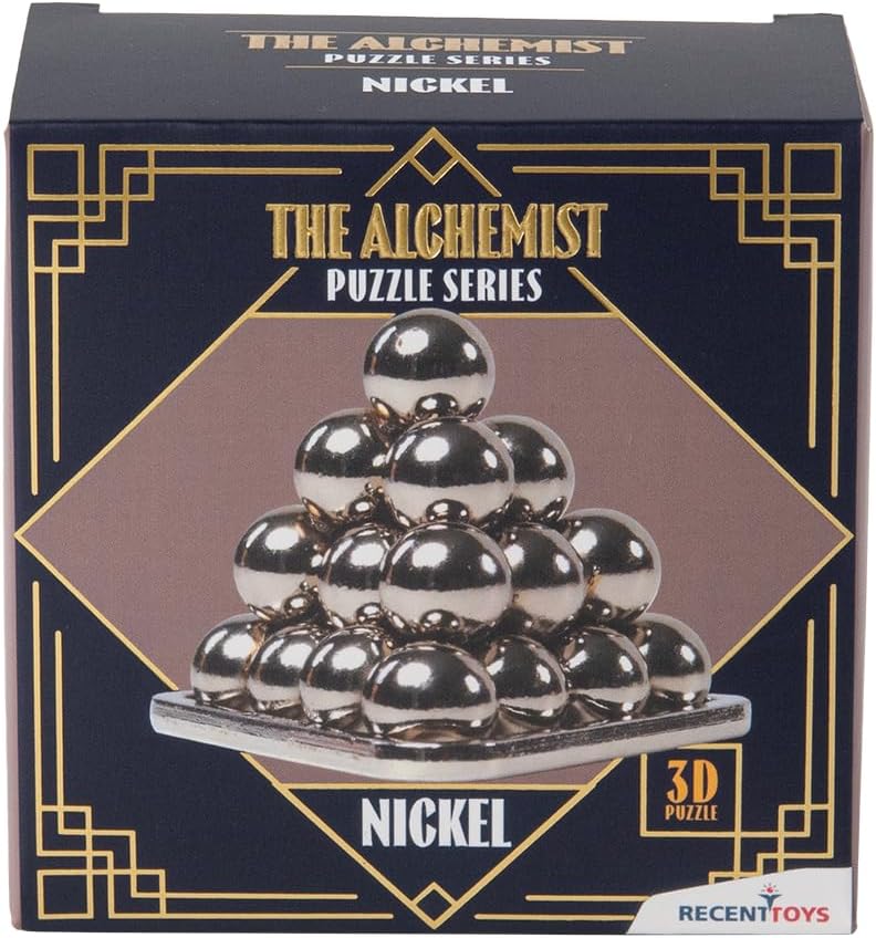 Recent Toys The Alchemist Puzzle - Nikkel - Metalen hersenkraker ontwarring puzzel voor volwassenen en tieners, cadeaus voor tieners