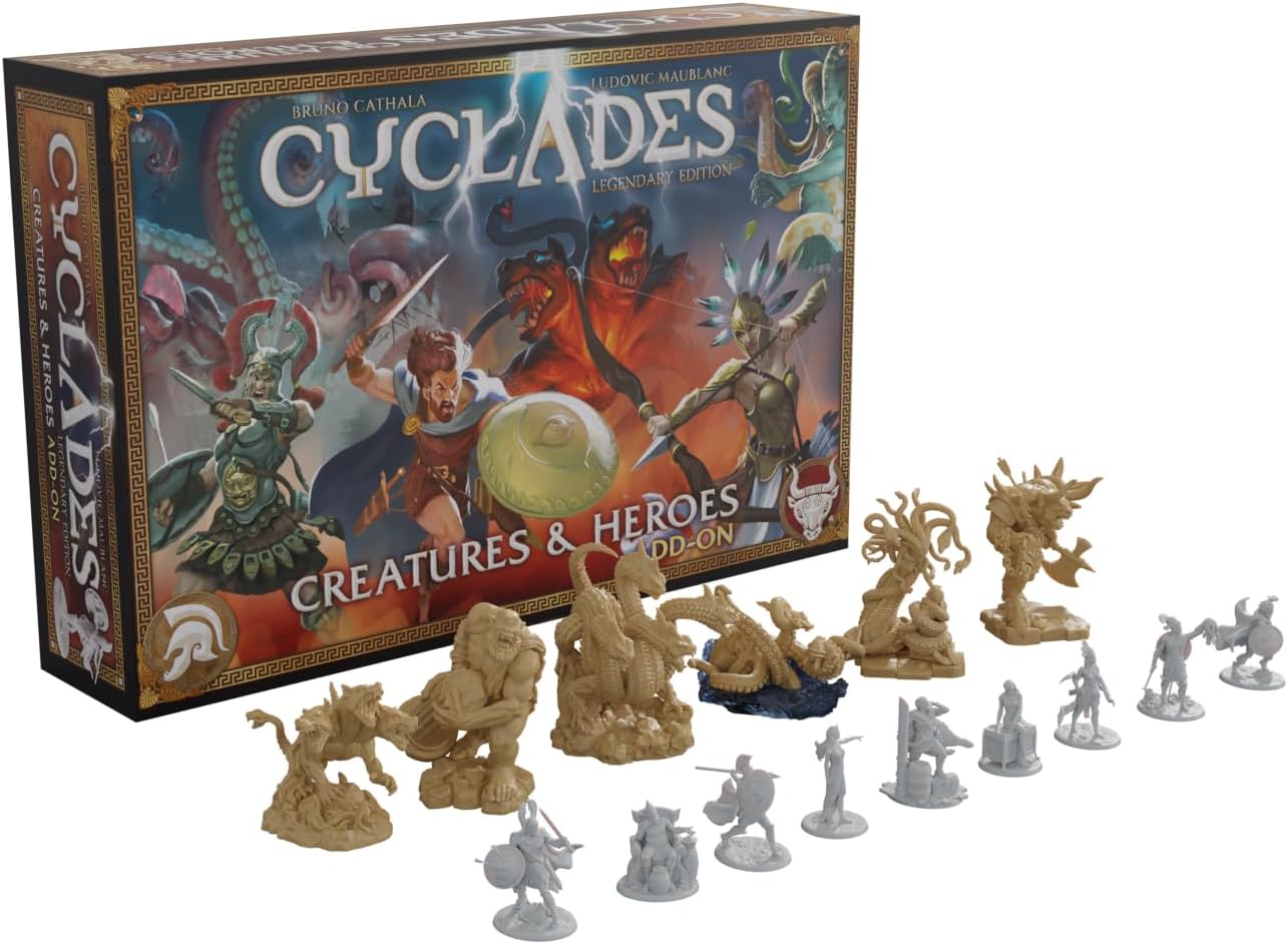 Cyclades: Creatures & Heroes - 15 Figures to Enhance Cyclades Creatures and Heroes: Legendary Edition - From 2 to 6 Players - Ages 14+