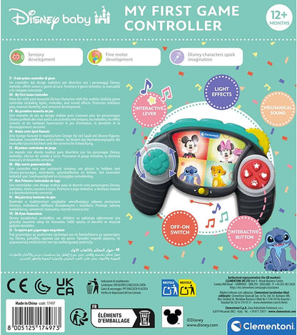 Clementoni Baby Disney Controller Joystick voor kinderen, 12-36 maanden, met geluiden en lichten, imitatie educatief spel voor de vroege kindertijd, bevordert de behendigheid en de cognitieve