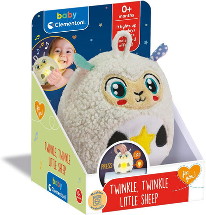 Clementoni Baby for You - Twinkle Twinkle Little Sheep, Luce Notturna per Bambini, Gioco Prima Infanzia da 0 Mesi+, Pecorella con Luci e Suoni Rilassanti, Supporto per Sonno Sereno, 17499