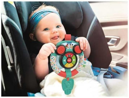 Clementoni Baby Disney 17557 Zacht stuurwiel voor kinderen vanaf 6 maanden, met geluiden en lichten, imitatie educatief spel voor de vroege kindertijd, bevordert de behendigheid en de cognitieve