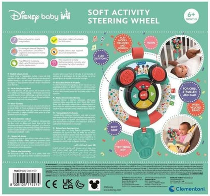 Clementoni Baby Disney 17557 Zacht stuurwiel voor kinderen vanaf 6 maanden, met geluiden en lichten, imitatie educatief spel voor de vroege kindertijd, bevordert de behendigheid en de cognitieve