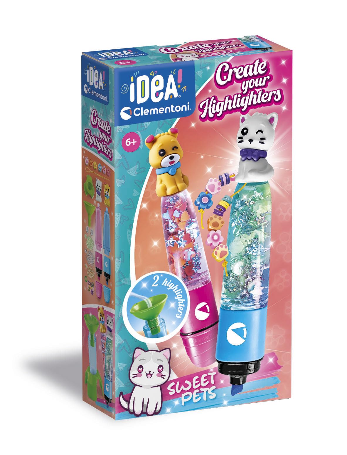 Clementoni - Clementoni Idea Maak je eigen Markeerstiften - Sweet Pets