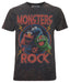 Official Famous Forever Sesame Street Monsters of Rock Unisex Black T-Shirt, Medium