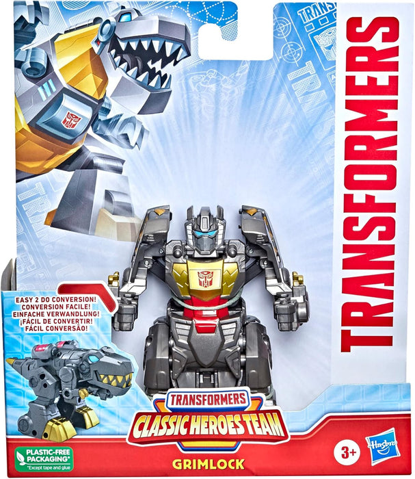 Transformers Classic Heroes Team Grimlock Converting Toy, 4.5-Inch Action Figure, for Kids Ages 3 and Up