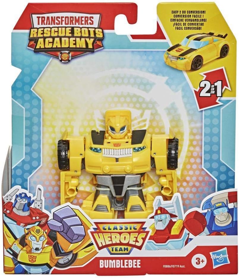 Transformers Playskool Heroes Rescue Bots Academy Classic Heroes Team Bumblebee Converting Toy, 4.5-Inch Action Figure, F0886