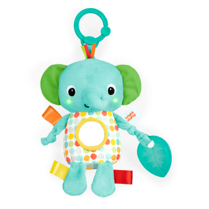 Bright Starts, Huggin' Lights muziekspeelgoed, olifant, pluche, ideaal voor kinderwagen of ligstoel, uniseks, 0-6 maanden