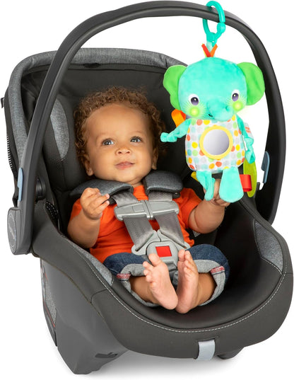 Bright Starts, Huggin' Lights muziekspeelgoed, olifant, pluche, ideaal voor kinderwagen of ligstoel, uniseks, 0-6 maanden
