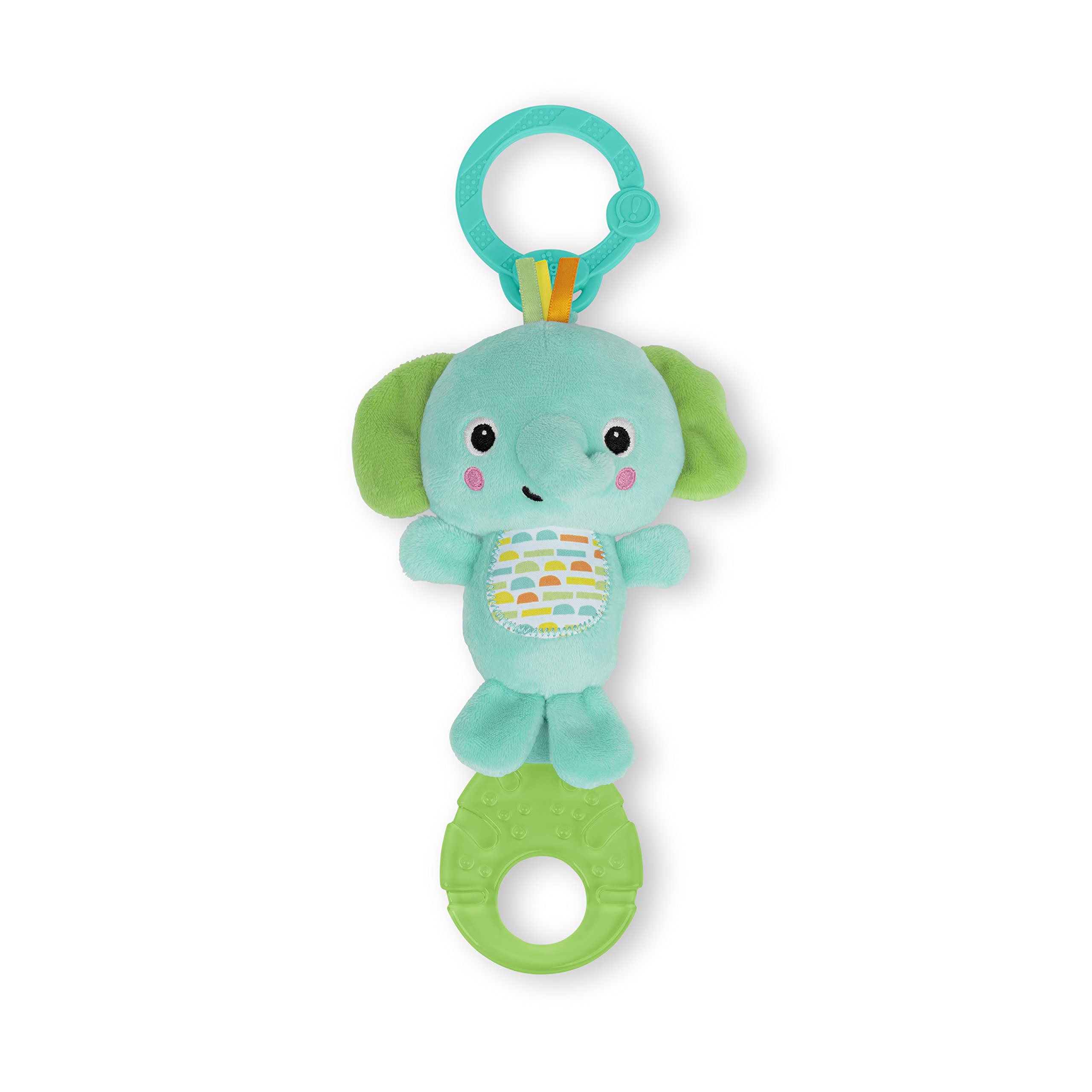 Bright Starts, Peluche Musical Eléphant, pour poussettes et transat, Jouet Nomade, Nettoyage Facile