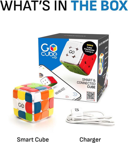 GoCube Edge - Connected Electronic Bluetooth Cube. Smart 3x3 Magnetic Stickerless Speed Cube Movements Tracker for Kids, Teens & Adults. Interactive Brain Teaser STEM 3D Puzzle Toy Game. Free App