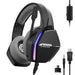 Oniverse Gaming Headset compatible with PS5 PS4 Switch One PC Mac with Adjustable Mic, LED, 50 mm Speakers, Breathable Fabric Pads, Nebula Wired Stereo Gamer Headset (Infinite Black/Black