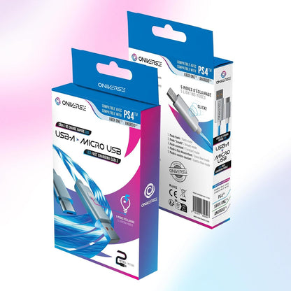 Oniverse Micro Usb Charge Cable With Led, 2 Meters - White