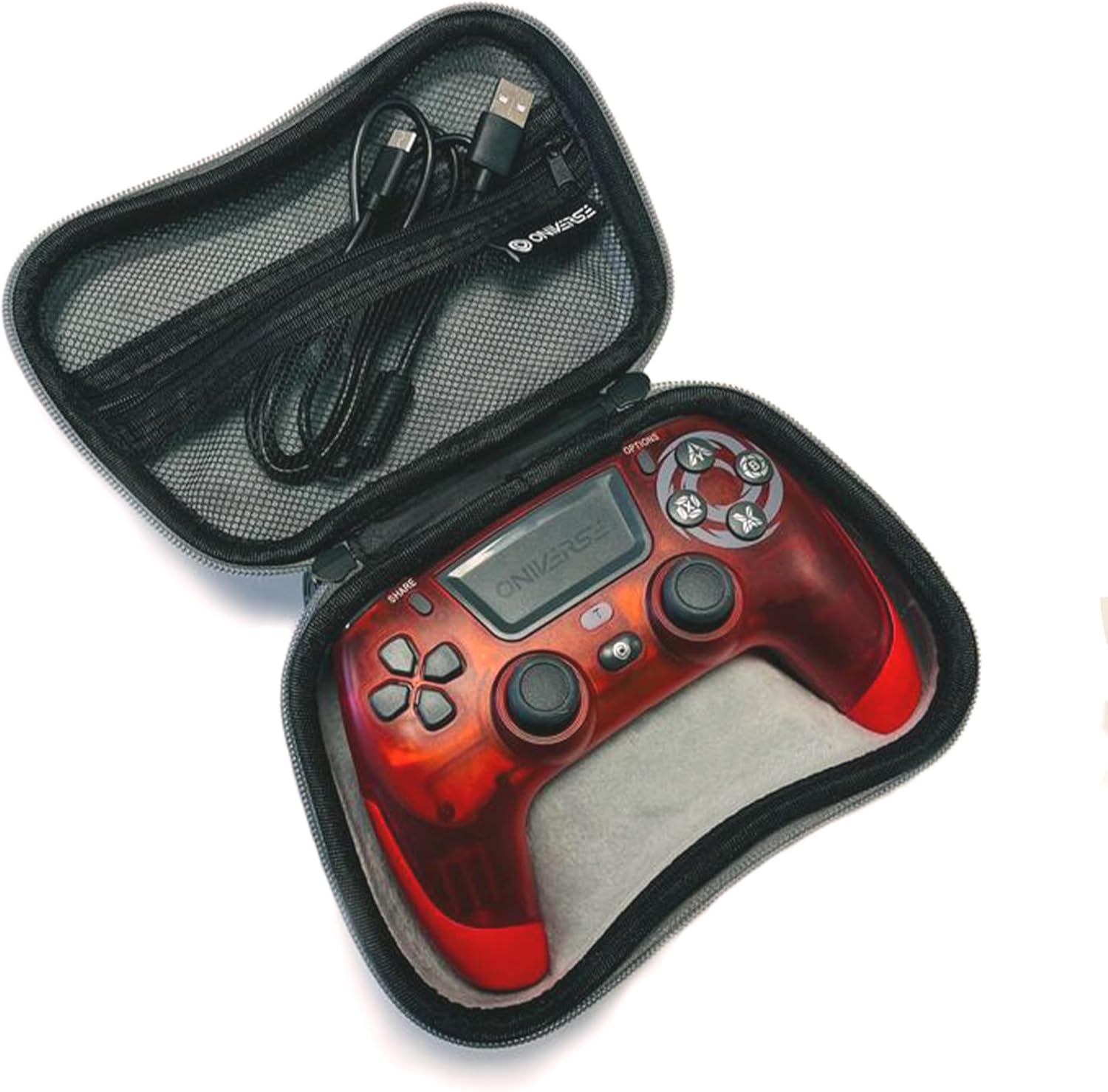 Oniverse Universele Controller Beschermhoes voor PS5 PS4 Xbox One Series X S met Joystickverlengers en Precisieringen, Krasbestendig Fluweel Interieur, Accessoirescompartiment (Beschermhoes + Kit