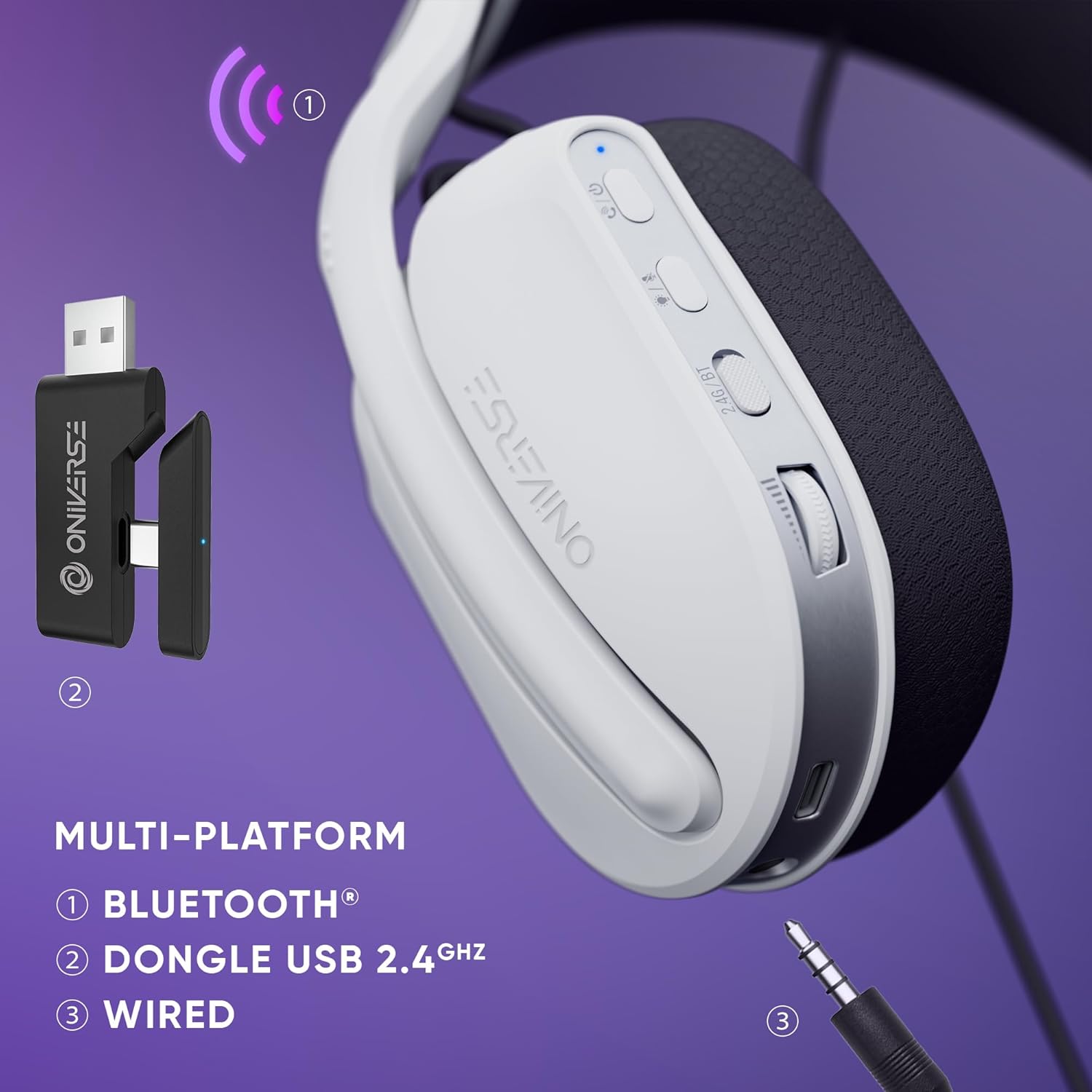 Oniverse Wireless Gaming Headset Polaris - Celestial White