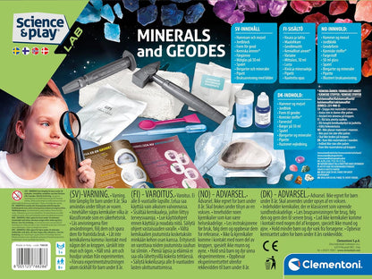 Clementoni - 78828 - Science & Play Lab - Minerals and Geodes - in het Zweeds, Fins, Noors en Deens, speelgoed voor kinderen van 8 tot 12 jaar
