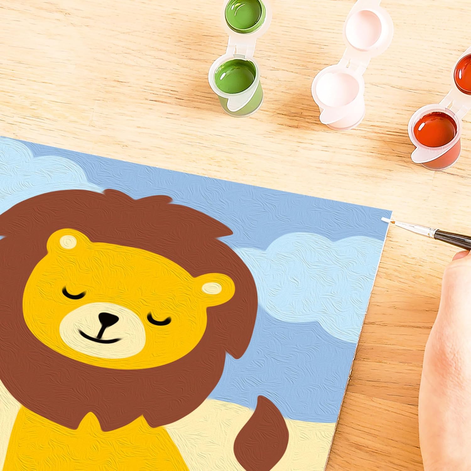 Ravensburger - CreArt Serie F:Leone Giocoso, Dipingere con i Numeri, Kit Pittura Bambini, Cornice Inclusa, Gioco Educativo e Creativo, Idea Regalo Bambini 7+ Anni, 12x8,50cm