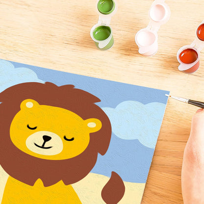 Ravensburger - CreArt Serie F:Leone Giocoso, Dipingere con i Numeri, Kit Pittura Bambini, Cornice Inclusa, Gioco Educativo e Creativo, Idea Regalo Bambini 7+ Anni, 12x8,50cm