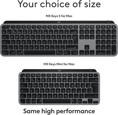 Logitech Master Series Mx Keys S For Mac - Keyboard - Full Size - Backlit - Wireless - Bluetooth Le - Qwerty - Uk - Spac