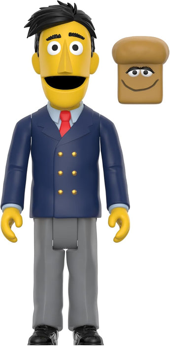 Super7 Reaction Sesame Street Guy Smiley - Figura de acción de Plaza Sésamo de 3.75 pulgadas con accesorios coleccionables y juguetes retro