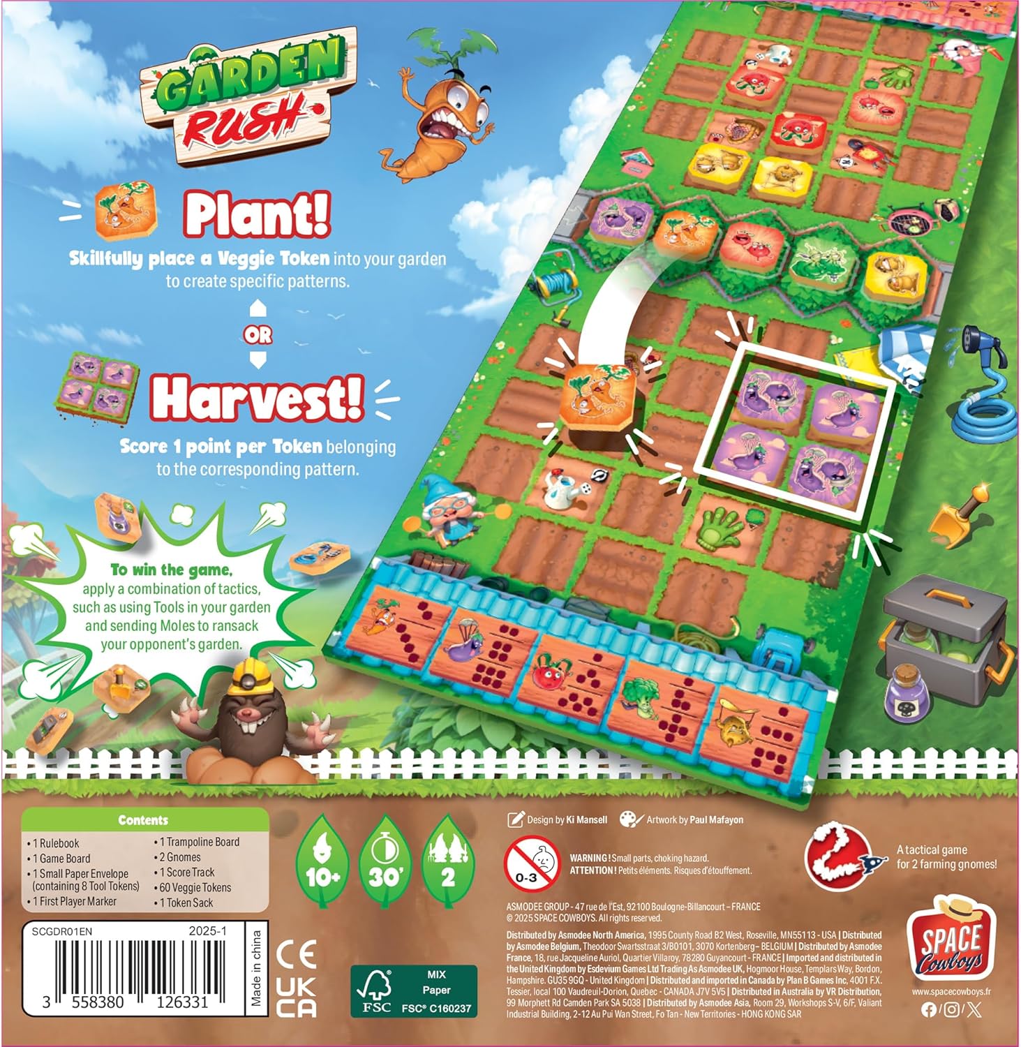 SPACE Cowboys | Garden Rush | Board Game | Ages 10+ | 2 Players | 30 Minutes Playing Time