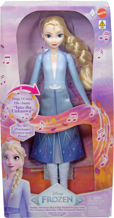 Mattel Disney Frozen Elsa - Muñeca de moda cantante, aventura cantando en ropa exclusiva, canta "Into The Unknown" de la película Disney Frozen 2