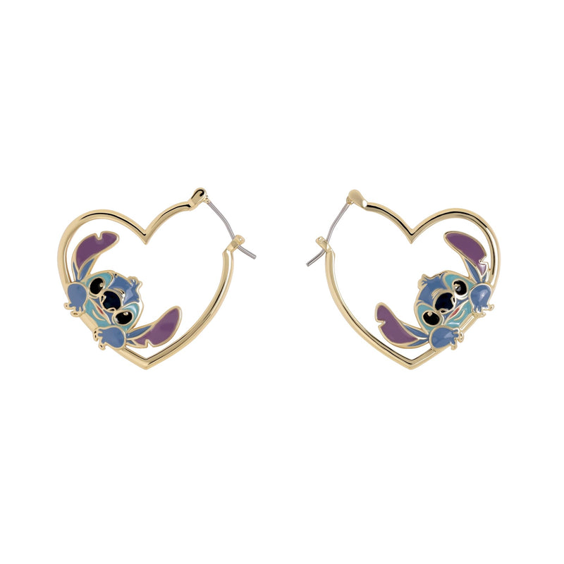 Stitch Love Heart Huggie Earrings