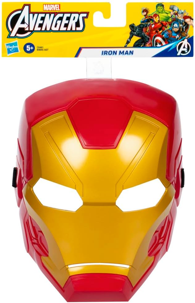 Marvel Avengers Iron Man Roleplay Mask, Super Hero Toys and Collectibles for Kids Ages 5+, Red Yellow
