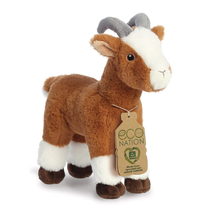 35052 Eco Nation Goat, 10.5In, Recycled Soft Toy, Brown