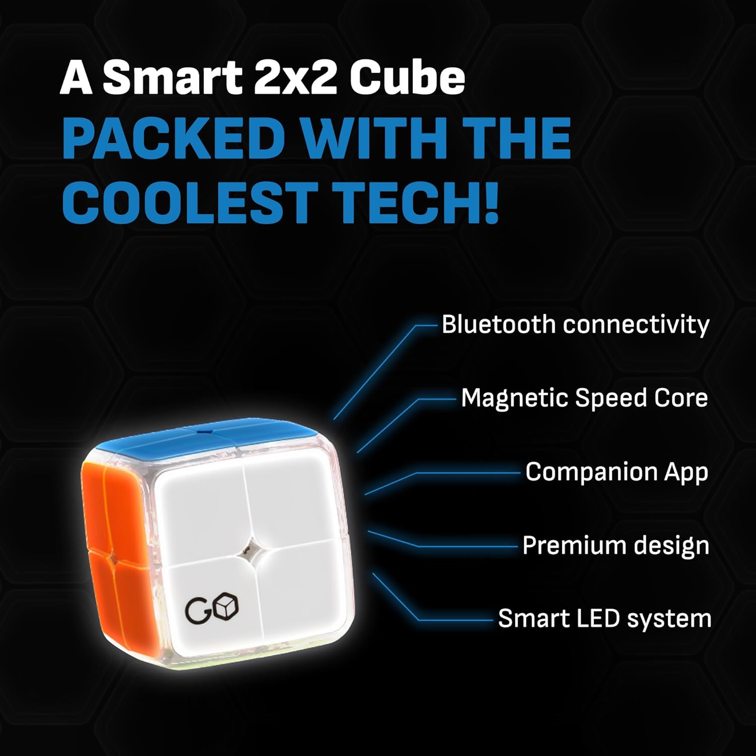 GoCube 2x2 - El Cubo 2x2 Conectado Que te Permite Aprender cómo Resolver el Cubo. Puzzle de Stem Activado a través de una aplicación Que Vale para Todas Las Edades y capacidades.Aplicación Gratuita.