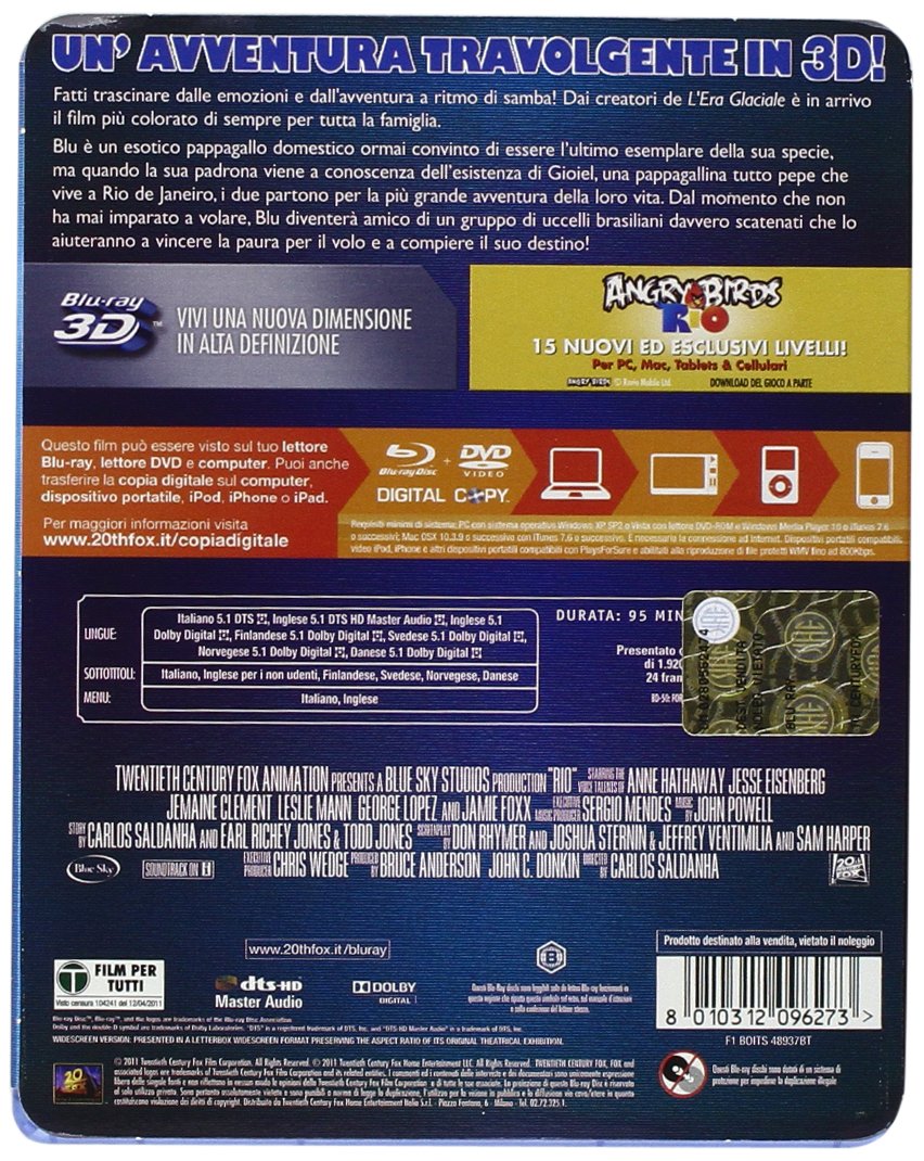 Rio (3D) (Blu-Ray+Blu-Ray 3D+Dvd+Copia Digitale);Rio