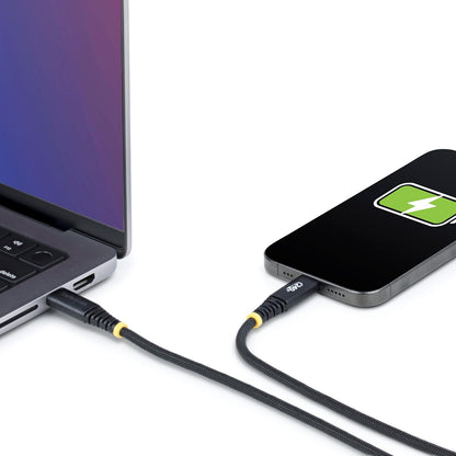 StarTech.com 2m (6.6ft) USB-C Charging Cable, 240W (5A) PD EPR, Dual-Layer Silicone/Braided Jacket, Laptop Charger Cord, USB-IF Certified