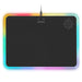 Large LED Gaming Mouse Pad with Fabric Surface - Hard Mouse Mat with 7 RGB Colors & 2 Lighting Effects, Brightness Controls, & Precision Tracking for eSports - Black Fabric